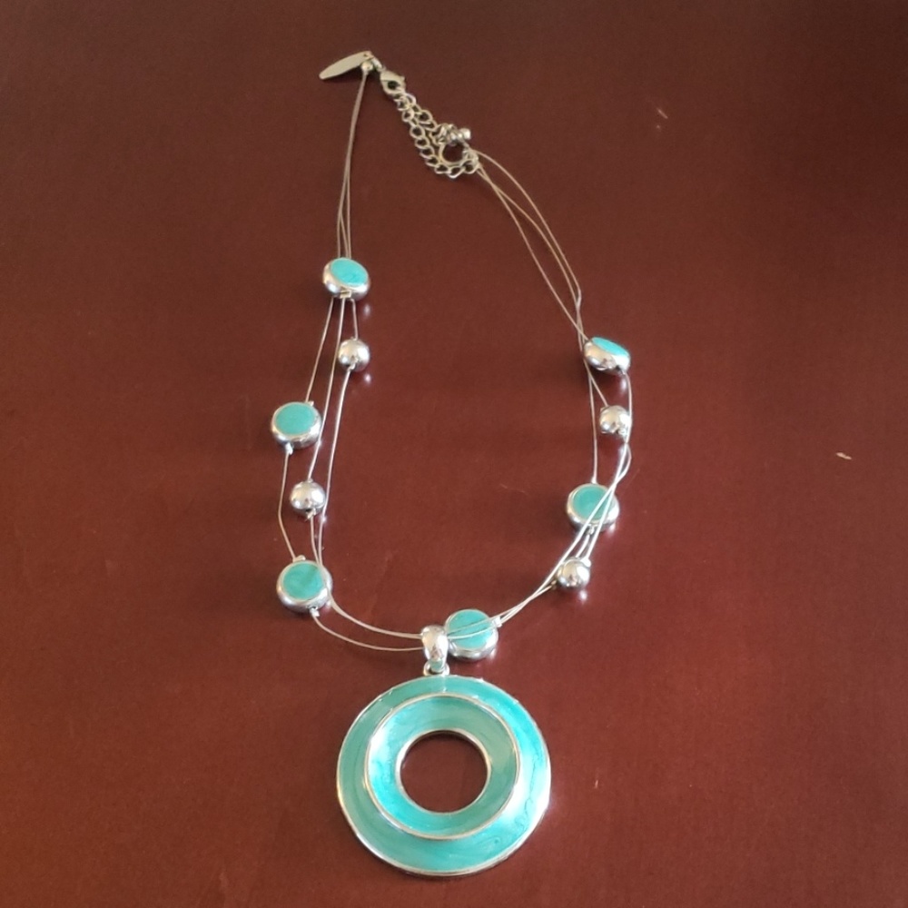 Turquoise circle necklace